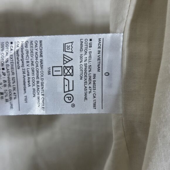 Banana Republic Blazer Womens 0 Linen Blend Double Breasted Natural Flax Lined - Picture 10 of 11